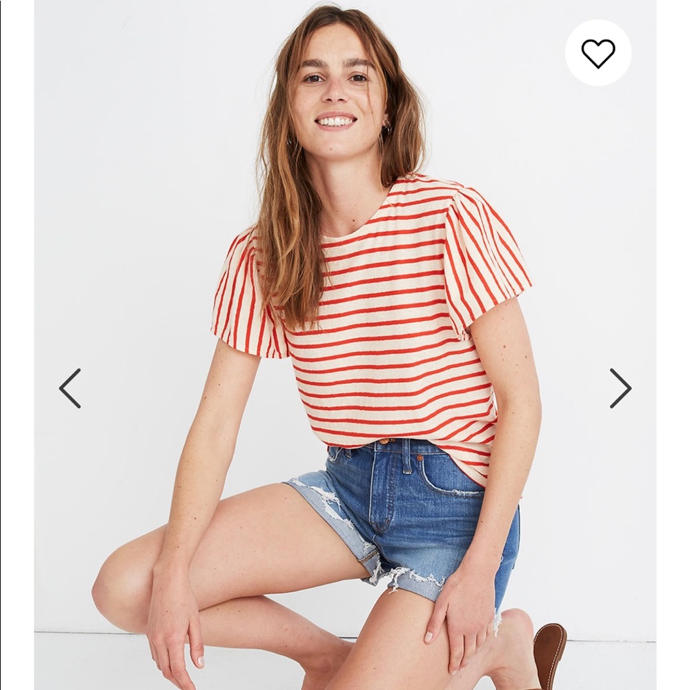 Madewell Flutter Sleeve Tee in Yorktown Stripe
